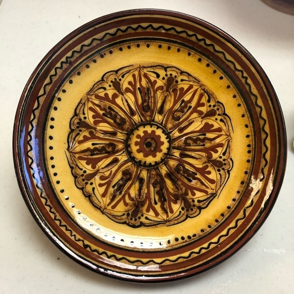 Polished folk Art/pyrography/decorative wall plate/great for gallery wall/c pics - Picture 7 of 7